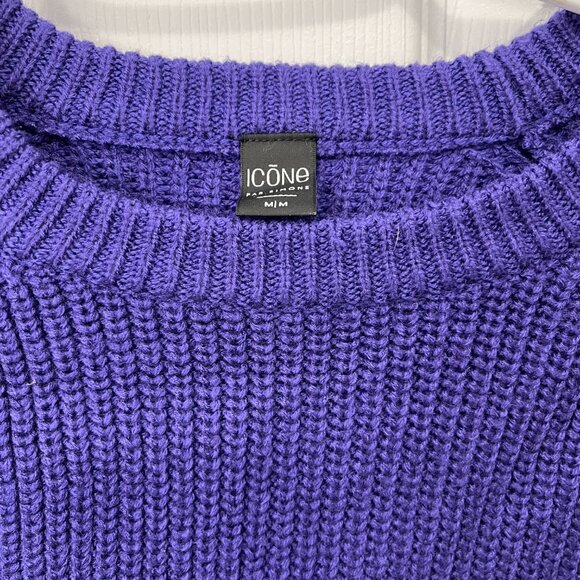 ICONE Shaker-rib Raglan Sweater In Purple - Picture 3 of 7